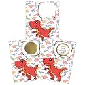 My Scratch Offs - 20 Pack Dino Dinosaur DIY Valentine Scratch Off Cards with Stickers, 3x4 Inch Customizable Game Cards for Classroom Exchange &amp; Party Favors for Valentine's Day