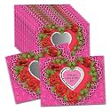 My Scratch Offs - 20 Pack Heart Love Wreath DIY Valentine Scratch Off Cards with Stickers, 3x4 Inch Customizable Love Notes for Gifts, Party Favors &amp; Adults for Valentine's Day