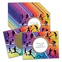 My Scratch Offs Sports Design DIY Scratch Off Cards, 3 x 4 inches, 20 Pack with Stickers, Rainbow Silhouette Collage
