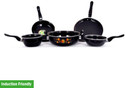 MY STORE Rapid Non - Stick Full Size (Gas and Induction Friendly) Induction Bottom Non-Stick Coated Cookware Set (Cast Iron, 5 - Piece)