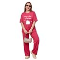 My Swag Women Cotton Pajama Set Cute Cartoon Graphic Printed Night Suit for Women &amp; Girls/Plus Size Nightsuit Set/Korean Night Suit