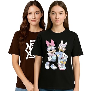 My Swag Womens Combo T-Shirts Printed Cotton
