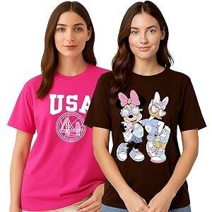 My Swag Womens Combo T-Shirts Printed Cotton