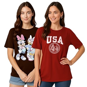 My Swag Womens Combo T-Shirts Printed Cotton