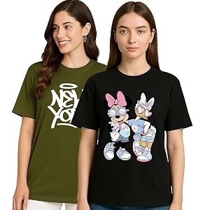 My Swag Womens Combo T-Shirts Printed Cotton