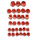 MYADDICTION 30 Pieces Motorcycle Screw Nut Bolt Cap Cover Decoration for Yamaha Red
