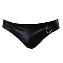 MYADDICTION Men's Imitation Leather Thongs G-String Underwear Briefs Underpants Black M