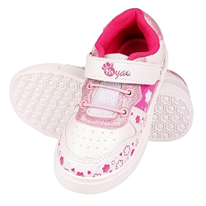 Myau Girls White Sparkly Printed Shoes -