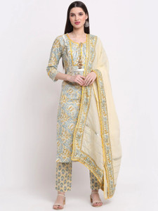 Myaza Printed Kurta Trouser Pant Dupatta