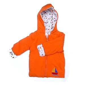 my baby town baby unisex full sleeve reversable hooded jacketwinter jackets for toddler girlsboys- sweater for girlsbaby boys orange 0-3 months