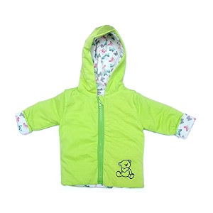 my baby town baby unisex full sleeve reversable hooded jacketwinter jackets for toddler girlsboys- sweater for girlsbaby boys green 12-18 months