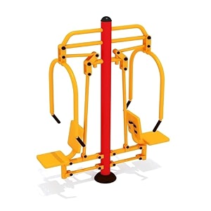 mybeast dual chest press machine with heavy duty gi pipe construction red and yellow colour