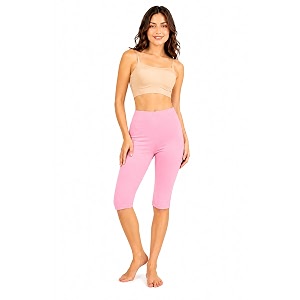 mybody womens cotton knee length cycling shorts  stretchable breathable biker gym yoga workout shorts  mid waist athletic fit