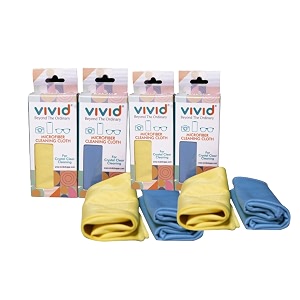 vivid microfiber cleaning cloth  size 305cm x 305 cm  multicolor  pack of 4  ideal for glasses mobile and laptop screen
