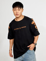 MyDesignation Embroidered Men Crew Neck Black T-Shirt