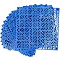 MYFAMIREA Modular Interlocking Cushion 12 Pack 11.8" x 11.8" Rubber Floor Tiles Non-Slip Splicing Drainage Mats for Deck, Pool, Outdoor Shower, Patio, Balcony, Indoor Bathroom, Kitchen, Yard (Blue)
