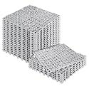 MYFAMIREA Modular Interlocking Cushion 24 Pack 11.8" x 11.8" Rubber Floor Tiles Non-Slip Splicing Drainage Mats for Deck, Pool, Outdoor Shower, Patio, Balcony, Indoor Bathroom, Kitchen, Yard (Gary)