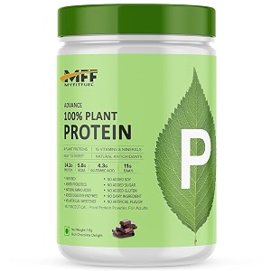 myfitfuel mff advance plant protein powder 1kg rich chocolate 242g protein 4 sources probiotics natural enzymes 16 vitamins amp minerals easy to digest no added sugar wonderful taste