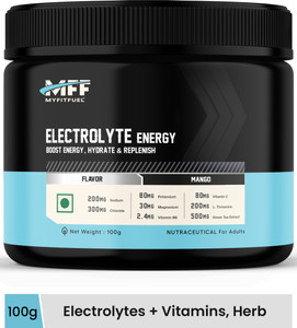 myfitfuel electrolyte energy hydration replenishment  green tea ext threonine 100g mango hydration drink