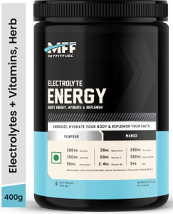 myfitfuel electrolyte energy hydration replenishment  green tea ext threonine 400g mango hydration drink