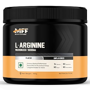 myfitfuel l-arginine 100 gm 022 lbs unflavoured