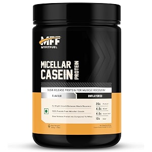 myfitfuel micellar casein protein powder  500 gm 15 servings unflavoured  slow release protein