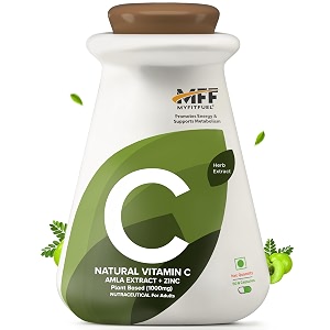 myfitfuel natural vitamin c with zinc from amla extract plant based 1000 mg 50 capsules  immunity skin care amp antioxidant for men amp women