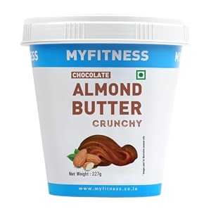 myfitness chocolate almond butter crunchy 227g  17g protein  dark chocolate  vegan  cholesterol free  gluten-friendly  zero trans-fat