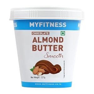 myfitness chocolate almond butter smooth 227g  17g protein  dark chocolate  vegan  cholesterol free  gluten-friendly  zero trans-fat