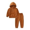 MYGBCPJS Youth 2PCS Jogger Outfits Set Fleece Hooded + Sweatpants Boys Girls Athletic Sweatsuits Pullover Clothes