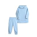 MYGBCPJS Youth 2PCS Jogger Outfits Set Fleece Hooded + Sweatpants Boys Girls Athletic Sweatsuits Pullover Clothes