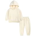 MYGBCPJS Youth 2PCS Jogger Outfits Set Fleece Hooded + Sweatpants Boys Girls Athletic Sweatsuits Pullover Clothes
