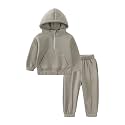 MYGBCPJS Youth 2PCS Jogger Outfits Set Fleece Hooded + Sweatpants Boys Girls Athletic Sweatsuits Pullover Clothes