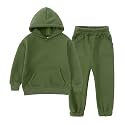 MYGBCPJS Youth 2PCS Jogger Outfits Set Fleece Hooded + Sweatpants Boys Girls Athletic Sweatsuits Pullover Clothes