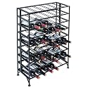 MyGift 9 Tier Gray Metal Freestanding Wine Rack Holds 54 Bottles