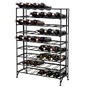 MyGift Gray Metal Wine Rack Floor Stand 9 Tier Bottle Storage Shelf