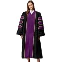 MyGradDay Unisex Deluxe Doctoral Graduation Gown with Gold Piping