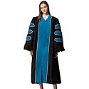 MyGradDay Unisex Deluxe Doctoral Graduation Gown with Gold Piping