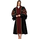 MyGradDay Unisex Deluxe Doctoral Graduation Gown with Gold Piping