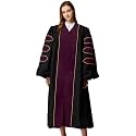 MyGradDay Unisex Deluxe Doctoral Graduation Gown with Gold Piping
