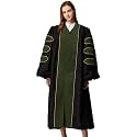 MyGradDay Unisex Deluxe Doctoral Graduation Gown with Gold Piping