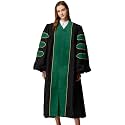 MyGradDay Unisex Deluxe Doctoral Graduation Gown with Gold Piping