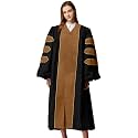 MyGradDay Unisex Deluxe Doctoral Graduation Gown with Gold Piping