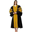 MyGradDay Unisex Deluxe Doctoral Graduation Gown with Gold Piping
