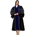 MyGradDay Unisex Deluxe Doctoral Graduation Gown with Gold Piping