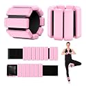 MYHEART The Flexbangle Wrist &amp; Ankle Weights Set, Adjustable &amp; Sweat Resistant for Dance, Exercise, Walking, Jogging, Gymnastics, Yoga, Cardio, Free Size, Pack of 2, 1 Pound - Pink (Wrist Band)