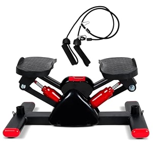 myheart steper for exercise  330 lbs loading capacity hydraulic stair stepper with lcd monitor amp resistance bands  home workout for weight loss cardio and full body fitness twist stepper