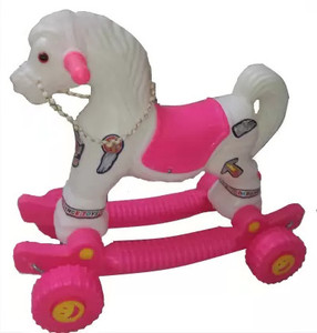 myhoodwink 2 in 1 horse rider rocker for kids 1-3 years birthday gift for kidsboysgirls rideons  wagons non battery operated ride on multicolor