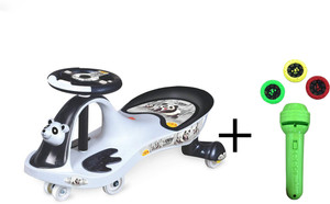myhoodwink baby panda ride on magic car toy for kids with small flashlight projector toy rideons  wagons non battery operated ride on multicolor