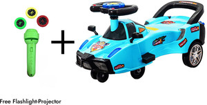 myhoodwink ride on ferrari magic car for kids best gift for boys and girls kids rideons  wagons non battery operated ride on blue